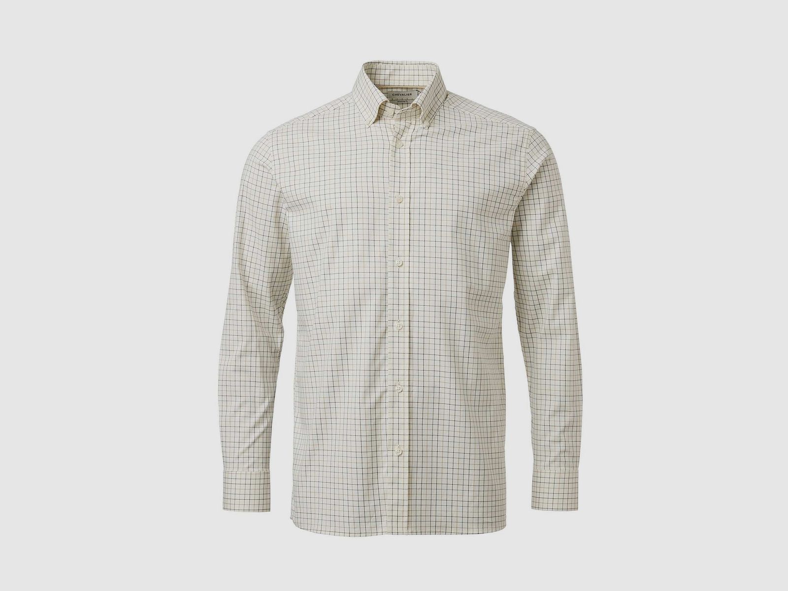 Chevalier Baron Shooting Fit Stretch Hemd Herren Stormy Blue Tattersall - L