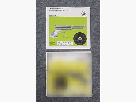 Feinwerkbau FWB Mod. 65 / 80 Beschreibung Bedienungsanleitung Luftpistole Luftgewehr KK Gewehr Co2 Pistole siehe Beschreibung. Preis ab