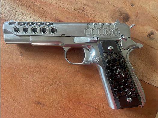 WE M1911 Hex Cut - GBB 6 mm, argent (pistolet AirSoft)