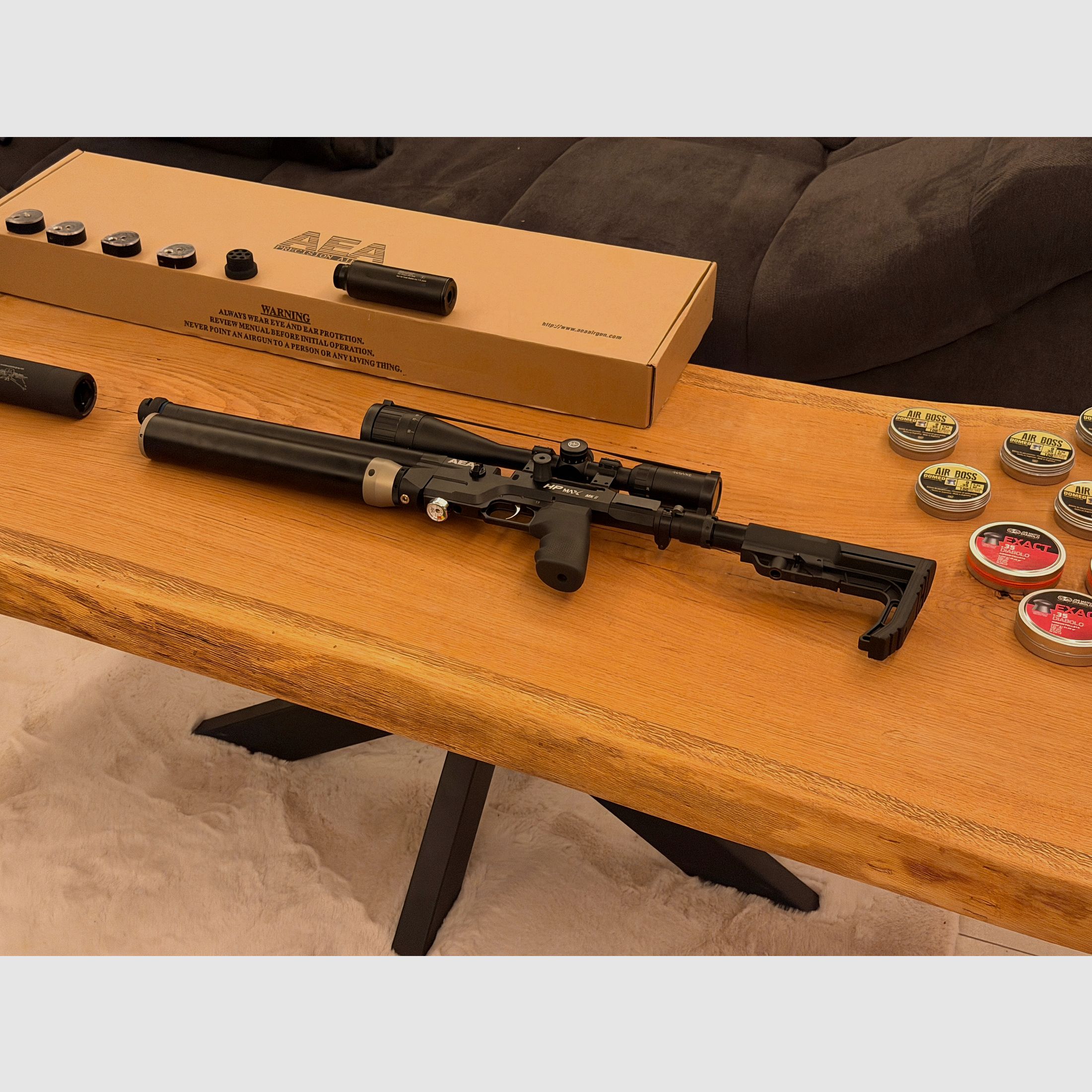 AEA HP Max MK2 + !!900 shots!! + JADS silencer + Hawke scope + lots of accessories