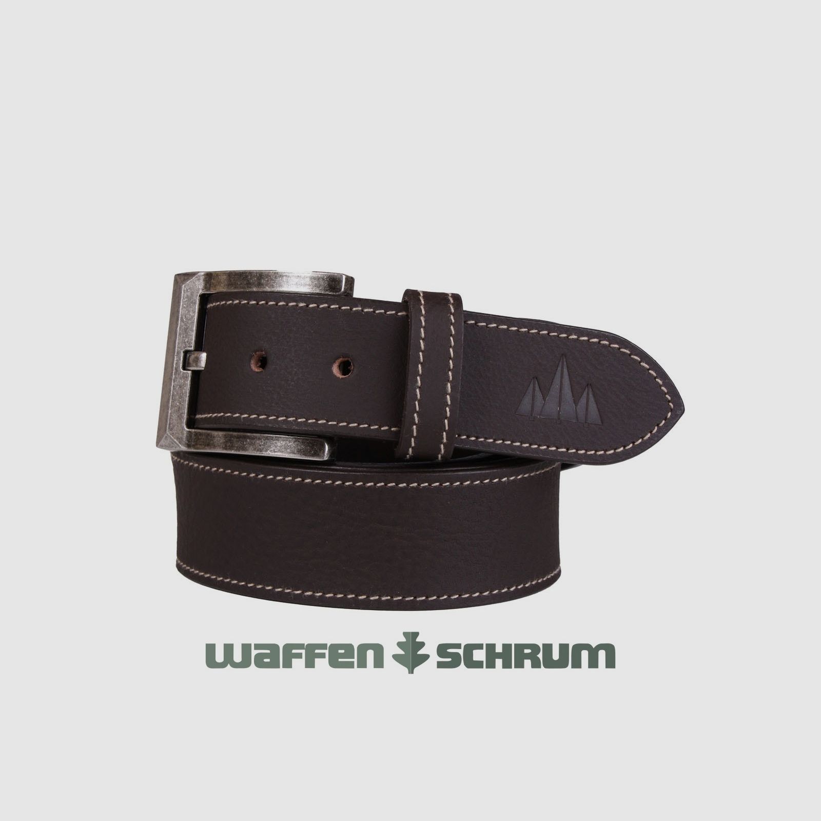 Foresta belt made of buffalo leather with quilted seam brown