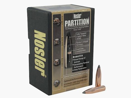 Balle Nosler Partition .25/.257 120GR Spitzer 50 pièces