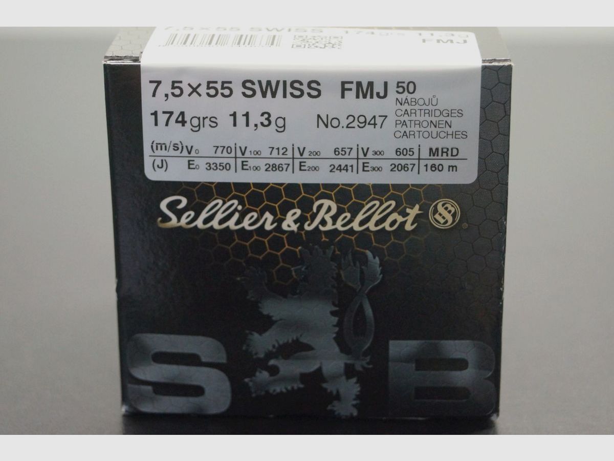 Sellier & Bellot 7.5×55 Suisse FMJ