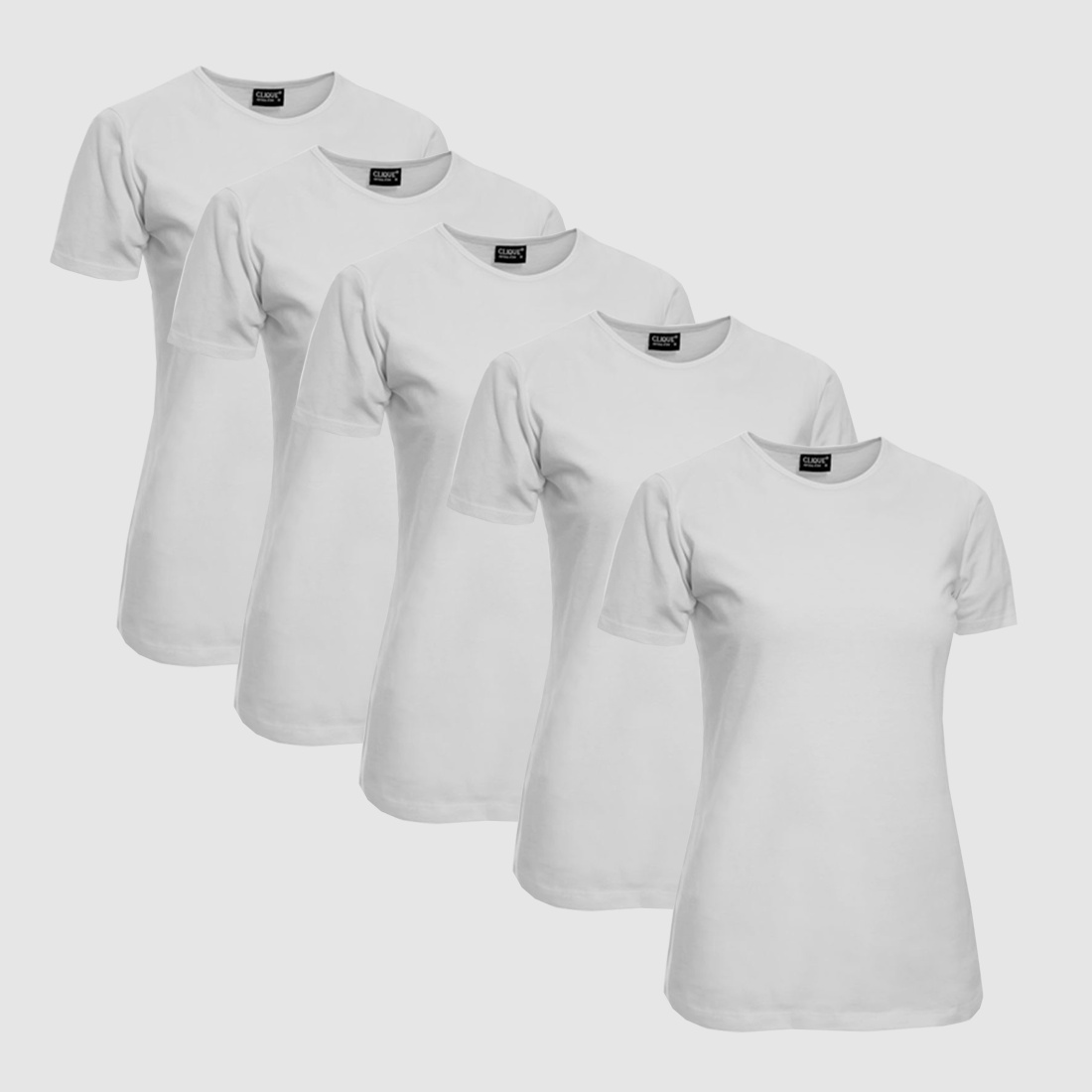 Clique T-shirt Damski 5-pak Biały