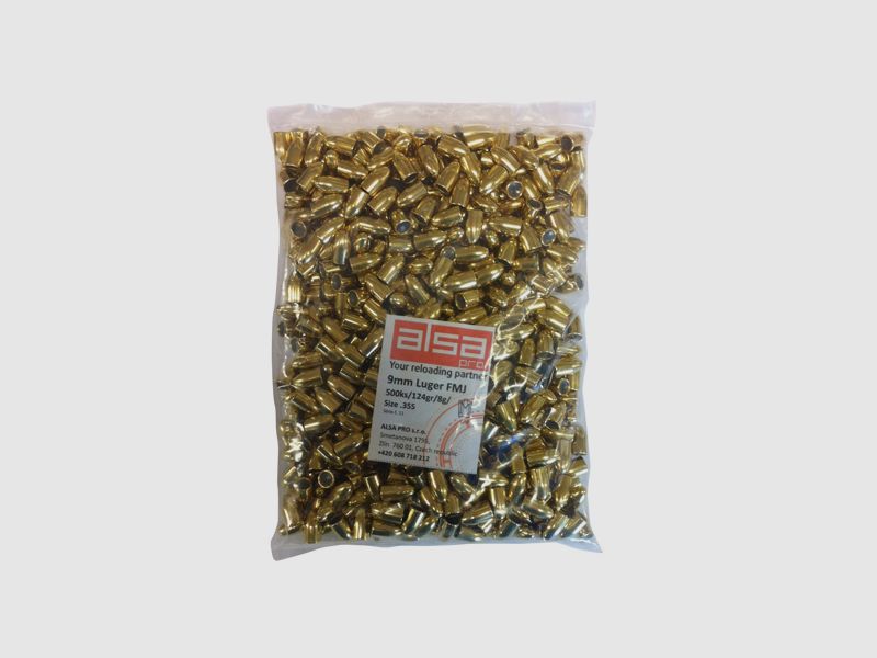 Geschosse 9mm Alsa 124 gr FMJ x500