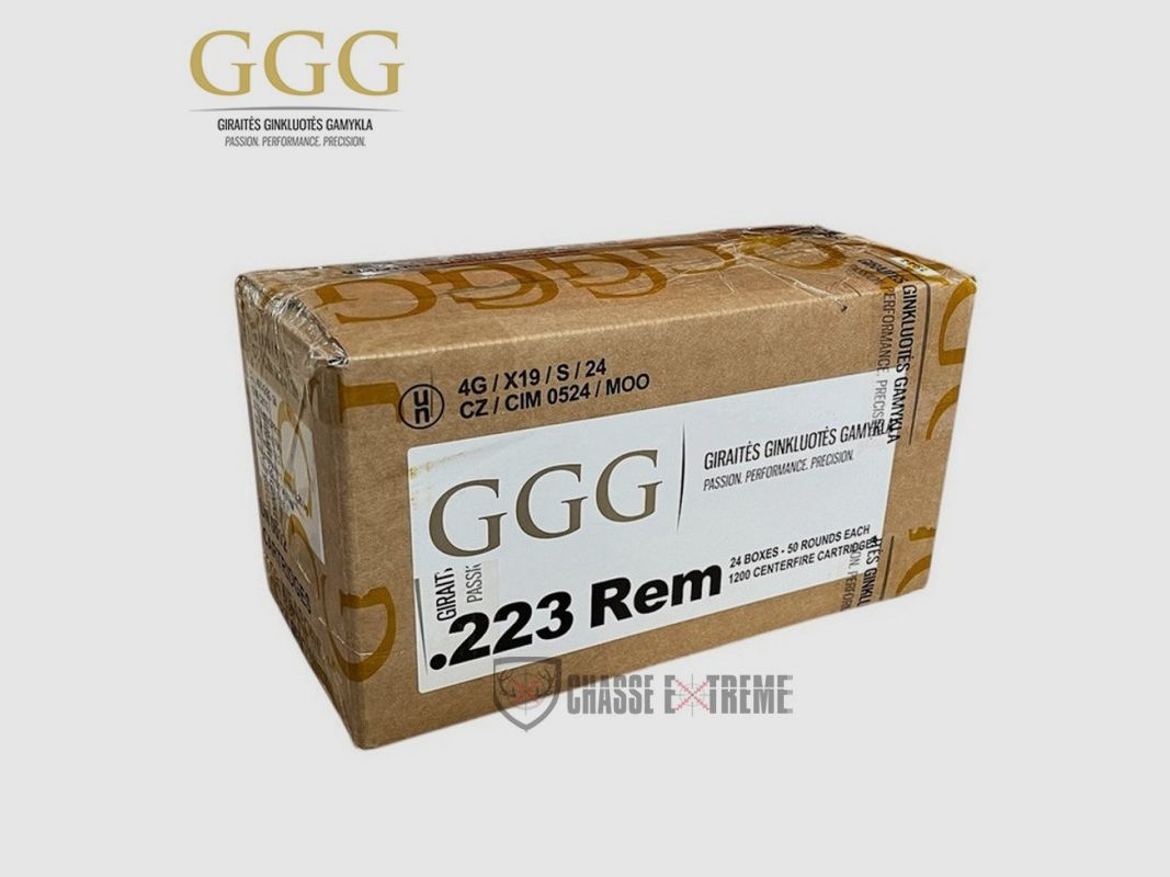 1000 Cartridges GGG Cal 223 Rem 55Gr FmjBT