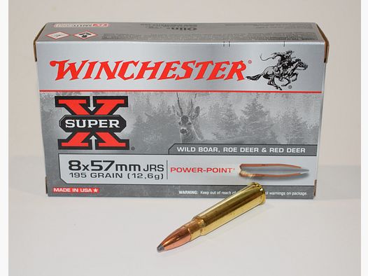 boite 20 cartouches Winchester de calibre 8×57 JRS 195 grains power point