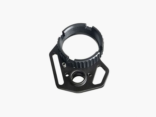 STRIKE INDUSTRIES MULTI FUNCTION AND ANTI-ROTATION STRIKE INDUSTRIES MULTI-FUNCTION END PLATE W/ANTI-ROTATION CASTLE NUT BLACK