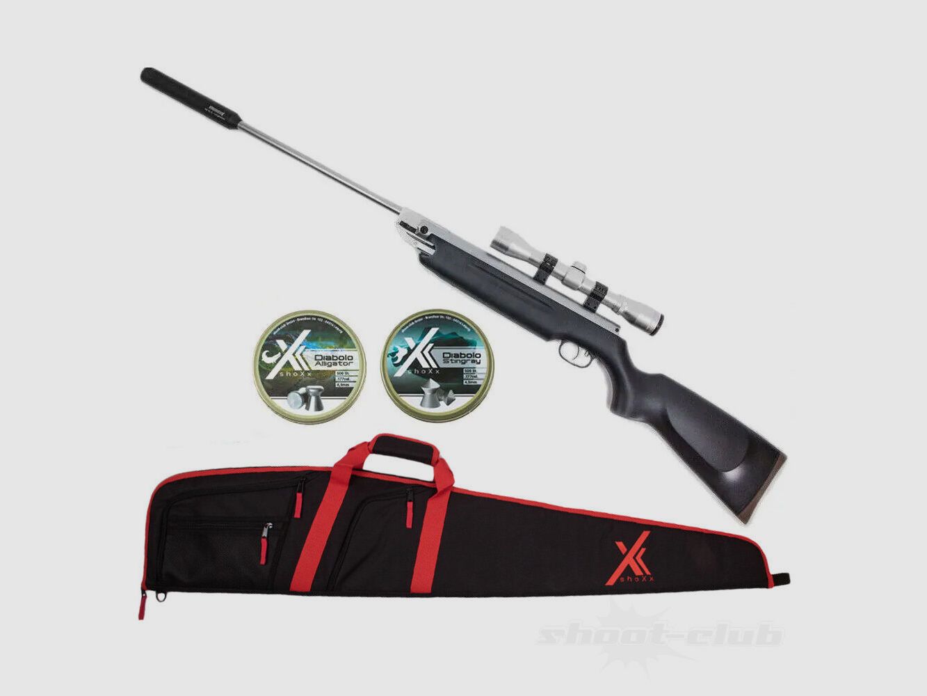 Weihrauch Weihrauch HW 35 Black Silence 4,5mm Diabolos Futteral-Set