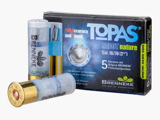 Brenneke 16/70 Topas Sabot Nature 17g/262grs. Senza piombo proiettile per fucile a canna liscia