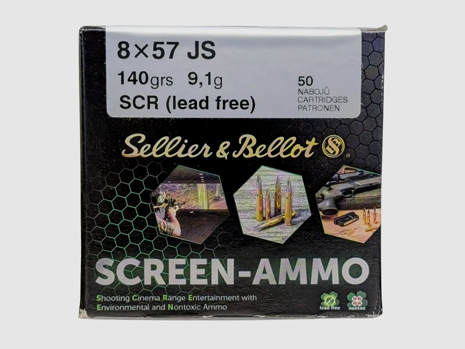 S&B 8x57IS Screen Ammo SCR Zinco 140gr 50 colpi