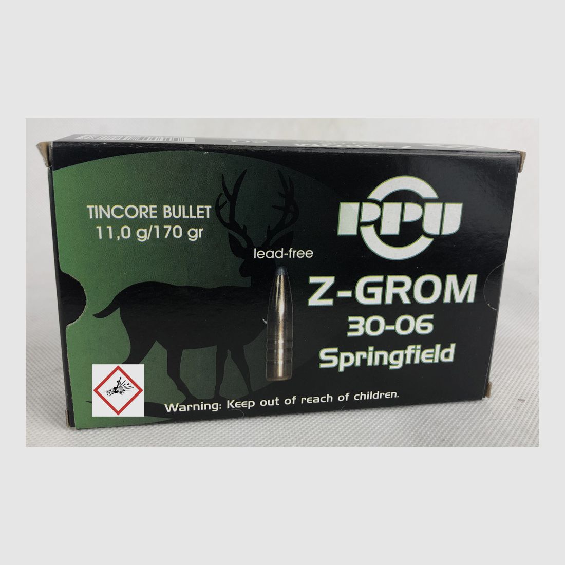 PPU cartuccia .30-06 Sprgf. - Z-GROM 170gr - 11,0g senza piombo