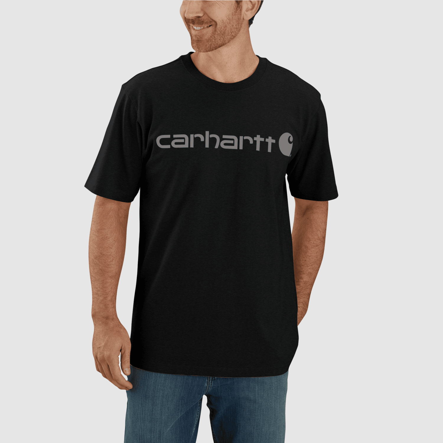 Carhartt Dearborn Relaxed Logo T-Shirt Mannen Zwart/Grijs 2XL