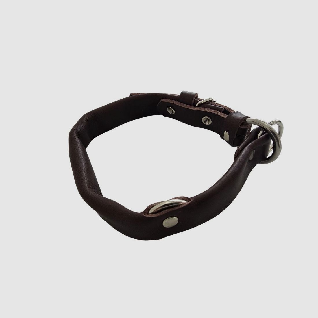 EDELSPORT Hundehalsung Leder Gelegt Braun, Bild 2 von 2
