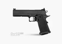 Tisas 2011 Duty High End Double Stack Pistole, 9mm Para, 17 Schuss, 5" Bull Barrel Lauf, OR RMR , Fiberoptik Korn