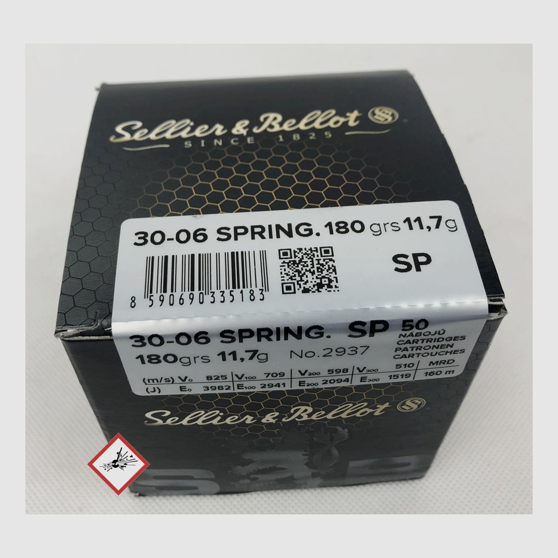 Sellier & Bellot cartouche de fusil cal. .30-06 Spr SP 180grs.