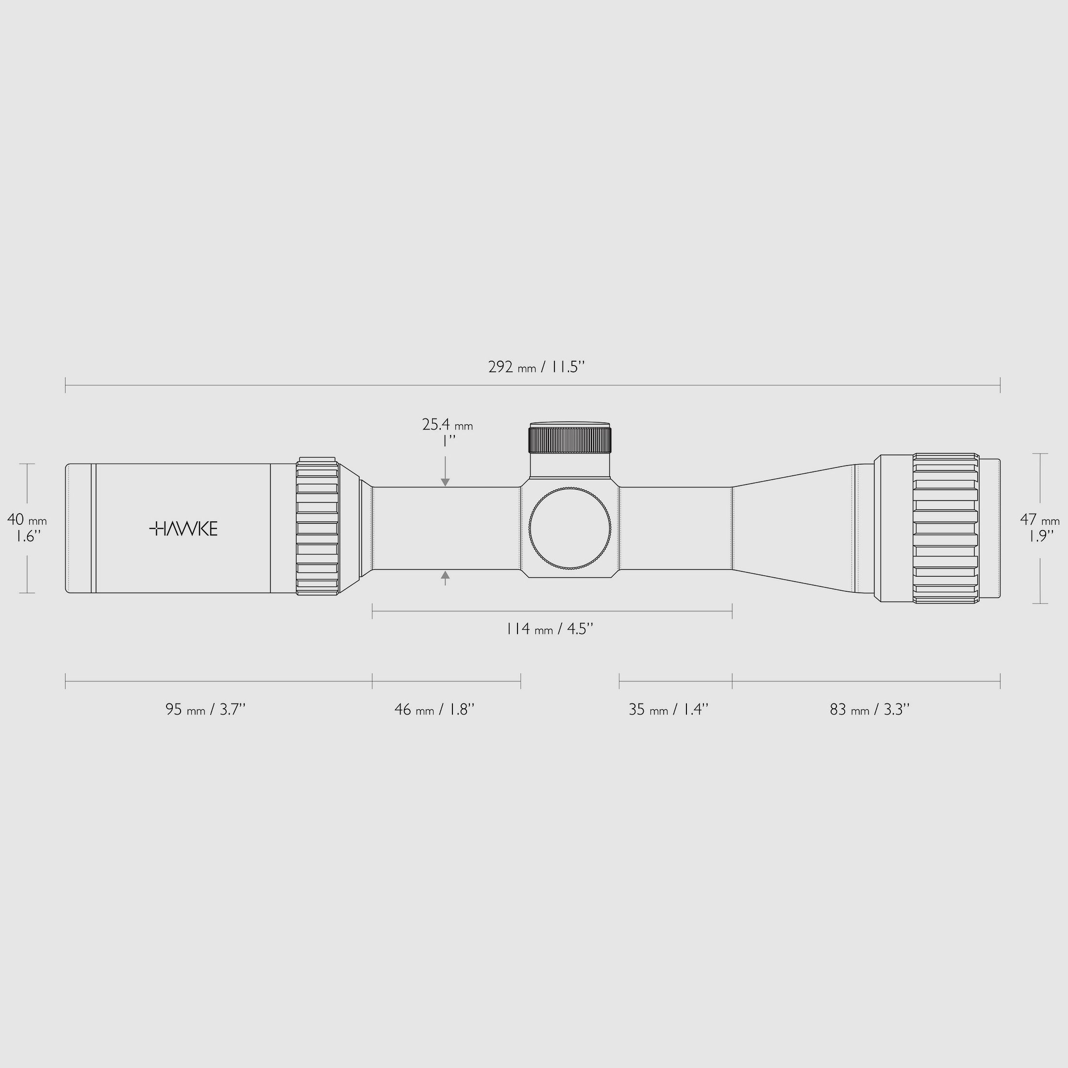 HAWKE 14111 Zielfernrohr VANTAGE 2-7x32 AO MIL DOT Absehen Wasserdicht