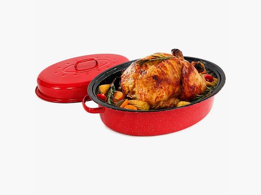 Rostiera rossa grande modello 37x26,5x11,5cm 4L auto a vapore