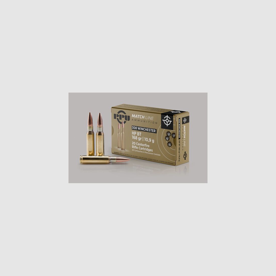 PPU 308 WIN 168 GRS / 10.9 G HP BT ML 20 PCS