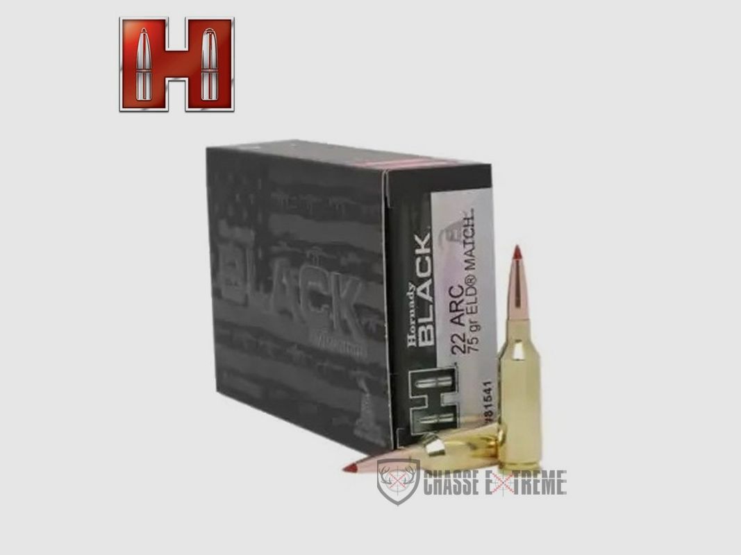 20 cartucce HORNADY Black Cal 22 Arc 75gr Eld-Match