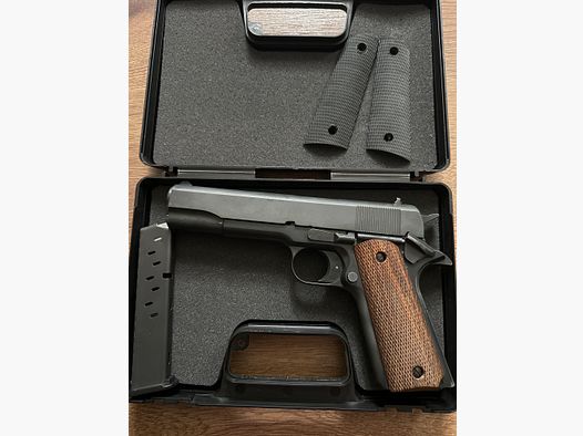 SSW Colt Government 1911 9mm PAK met houten grips