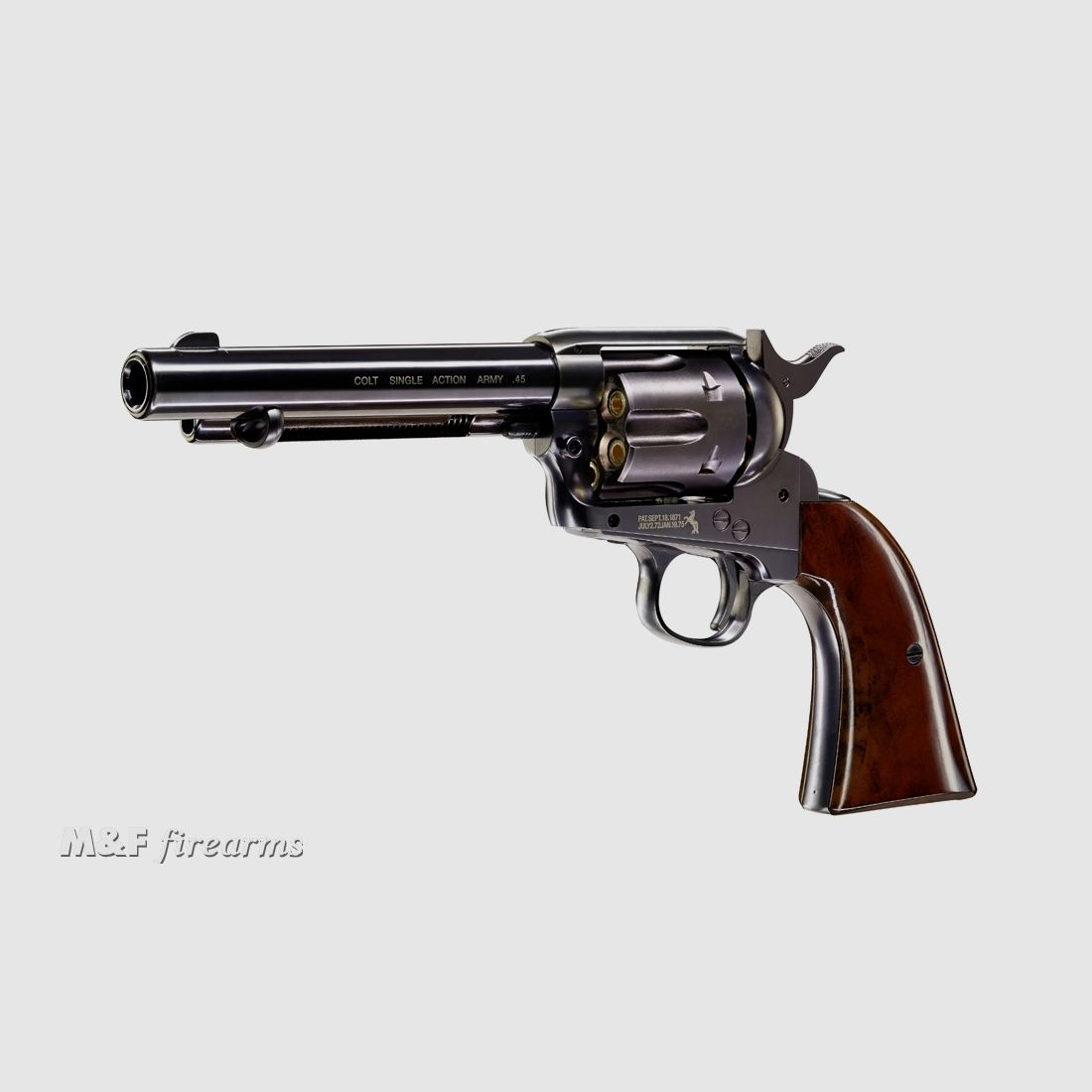 Colt SAA Peacemaker .45- 5 1/2" Mitternachtsblau braune Griffschalen Co2 Kaliber 4,5 mm (.177) Diabolo