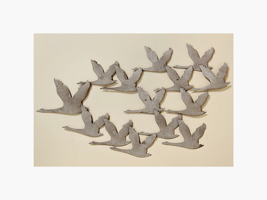 Decoración Lovergreen Motivo Decoración de Pared Patos Gris Metalizado