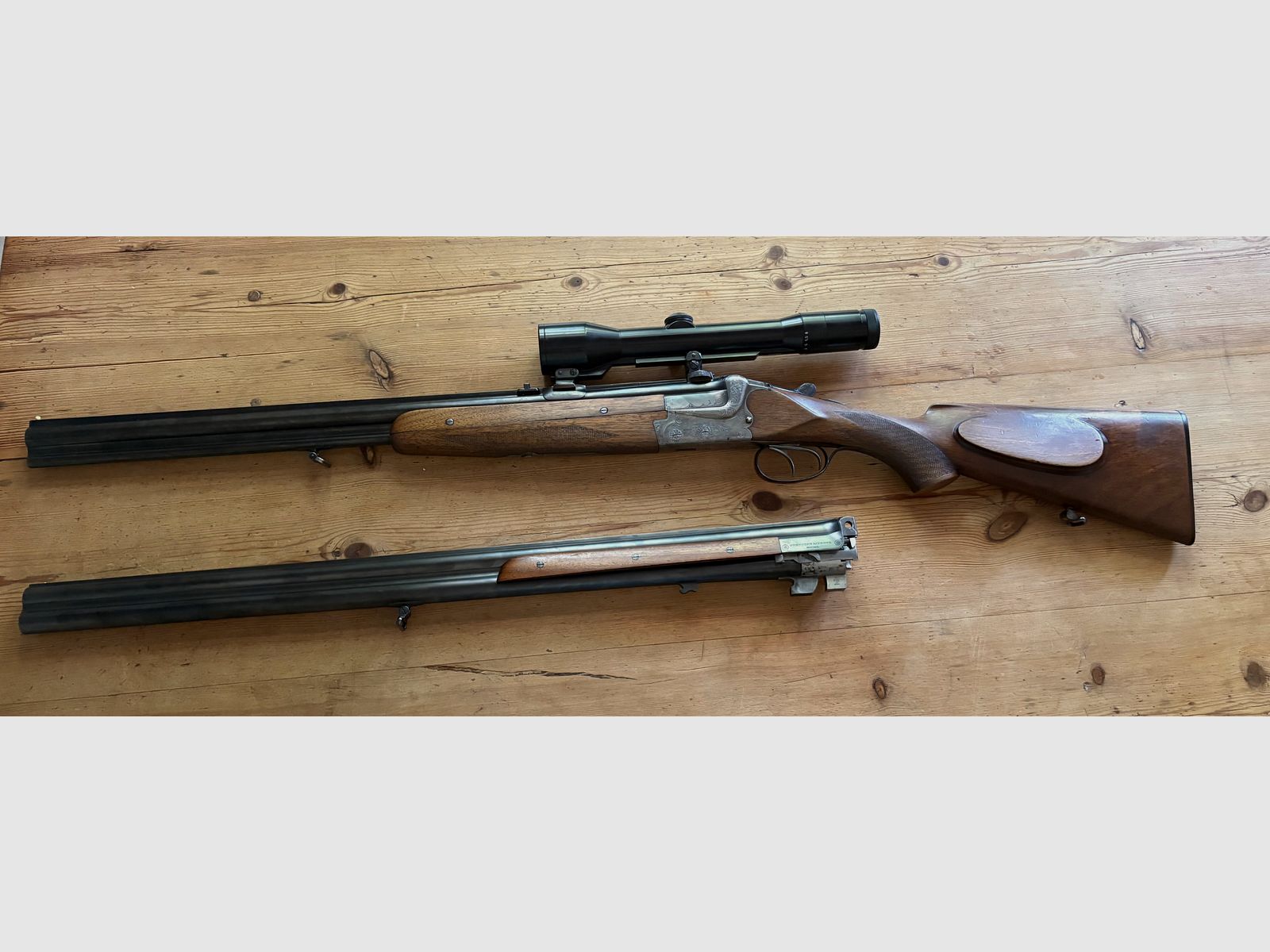 Merkel Bockbüchsflinte 7x57 R kombiniert mit 12/70   mit Flinten Wechselbündel 12/70