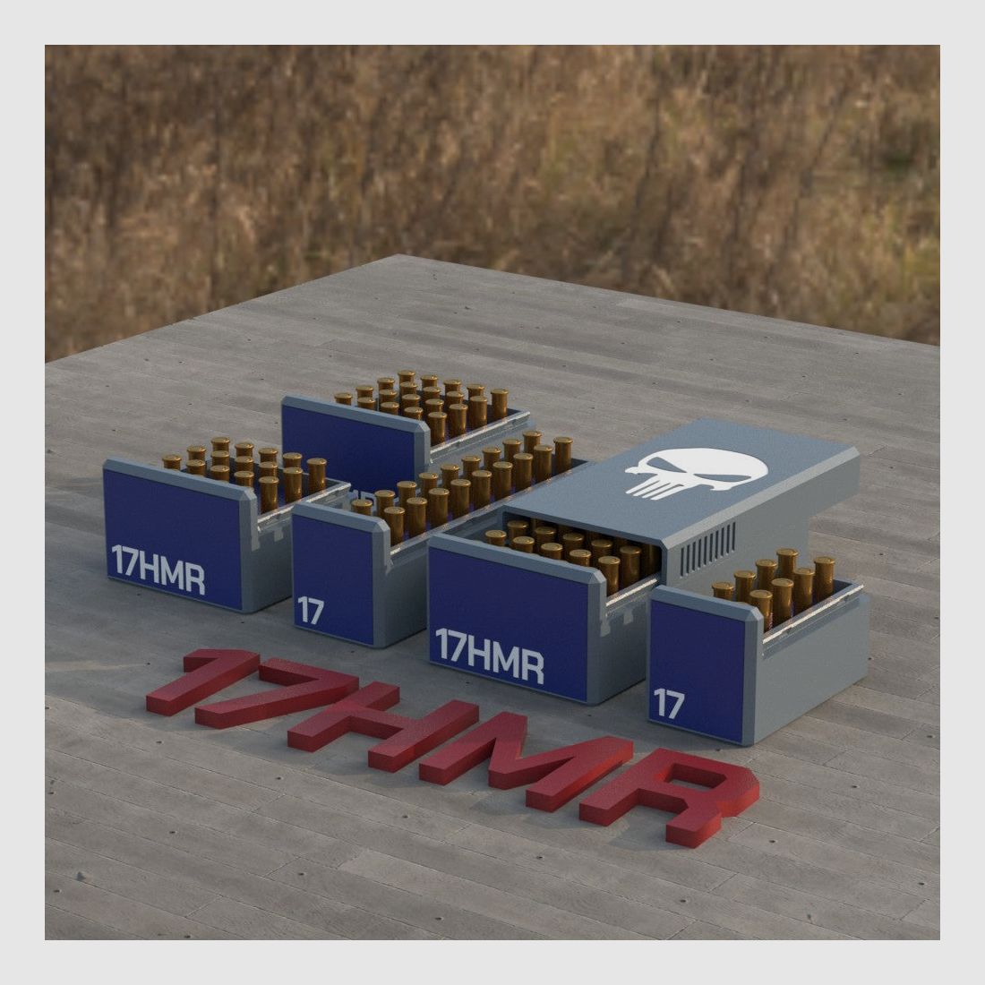 Caja de municiones Filamelt / Ammo .17 HMR - caja de cartuchos para 50 disparos, fabricada en Alemania