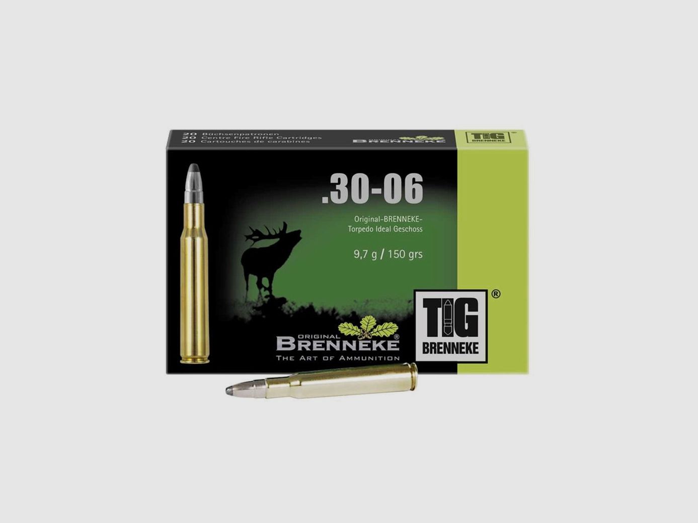 Patronen Brenneke Torpedo Ideal Tig Kal.30-06 150GR 9,7G Schachtel mit 20
