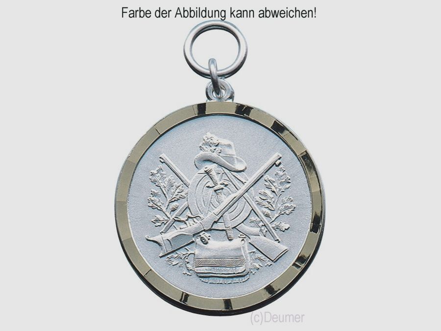 Medaille gekr.Gewehre, Deumer versilbert, 37mm