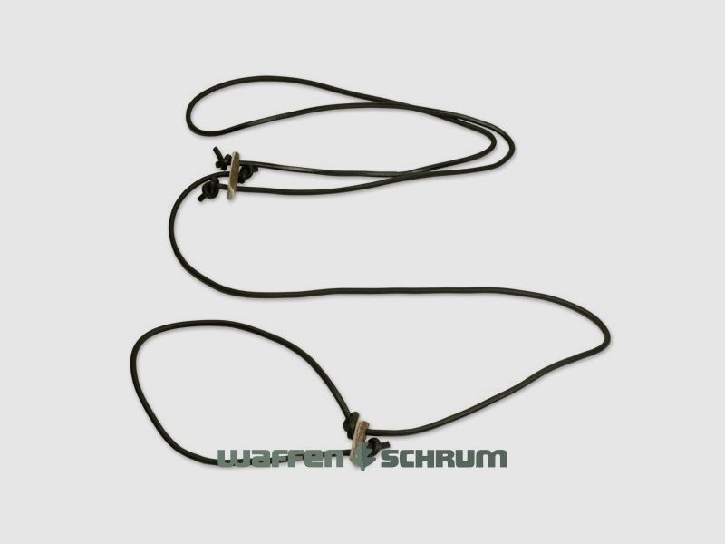 Mystique Lautlose Pirschleine  Rundleder 6mm mit Hirschhorn
