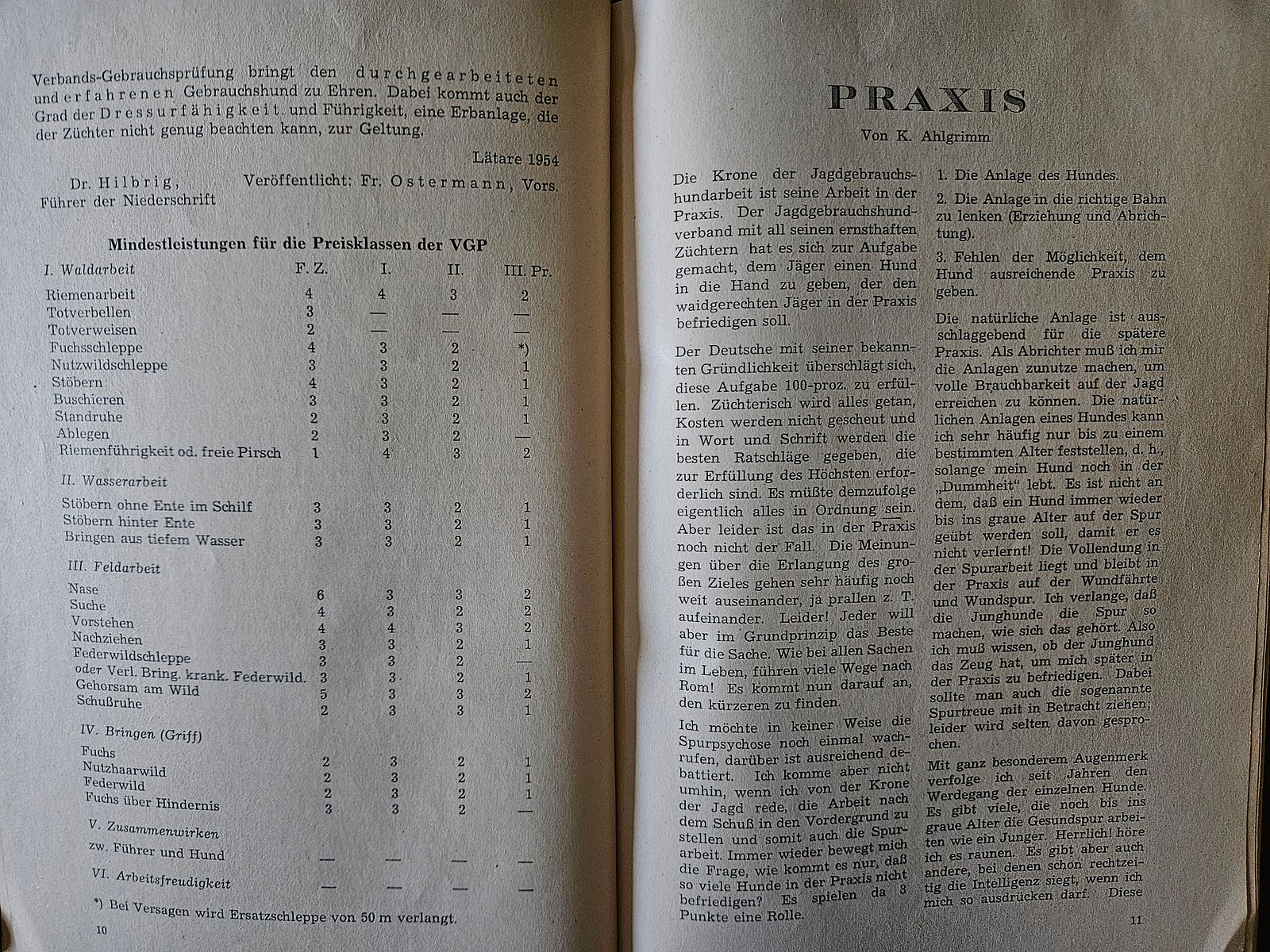 "Der Jagdhund" - Erstausgabe der aus dem Jahr 1954 - Jagdbuch - antiquarisch 