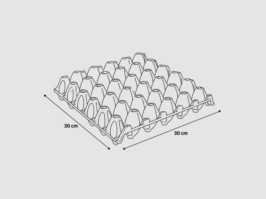 Juego de 10 bandejas apilables para huevos de plástico apto para alimentos 30 × 30 cm, imagen 6 de 6