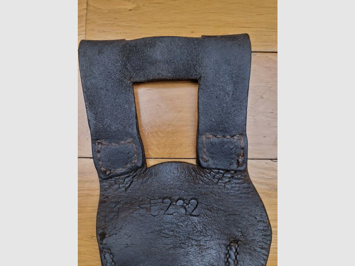 Fodero per arma – modello per baionetta Chassepot – Pelle nera – Secondo Impero/ III Repubblica – Molto flessibile – Autentico e TBE, immagine 6 di 6