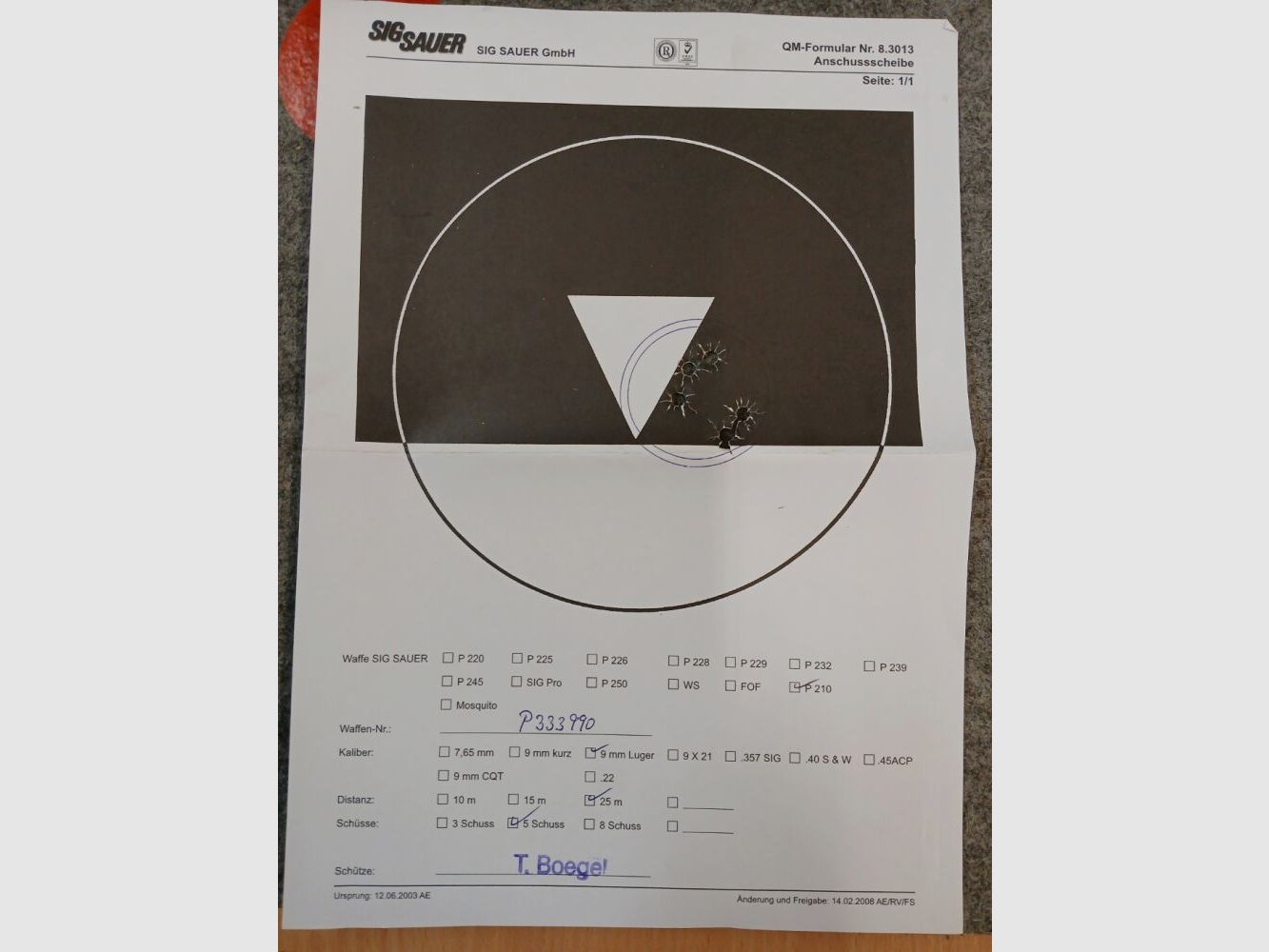 Sig Sauer P 210 Super Target 6"