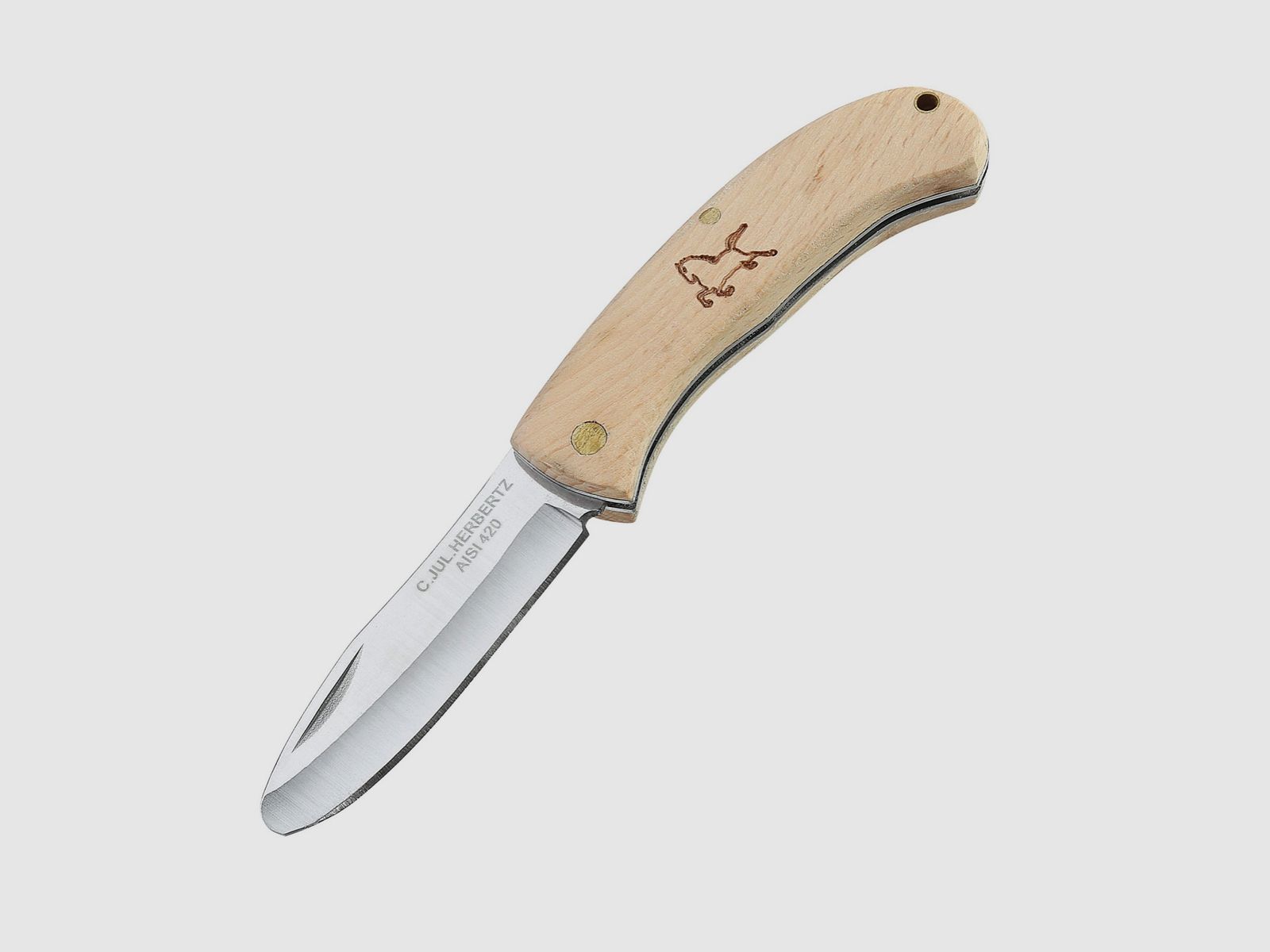Herbertz 295908 Kinderklappmesser Buchenholz Pferdemotiv