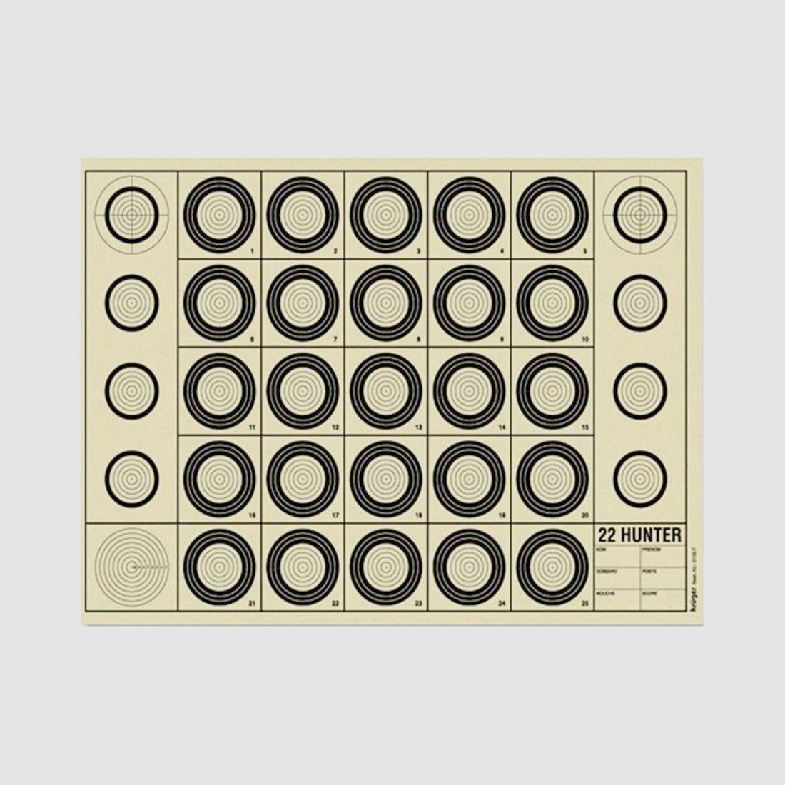 Cible Benchrest 22 Hunter 42 x 29,7 cm (A3)