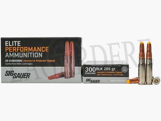 SIG-SAUER SUB ELITE SERIES VARMINT & PREDATOR TIPPED 13.3G/205GR (PATRONE MIT GESCHOSS)