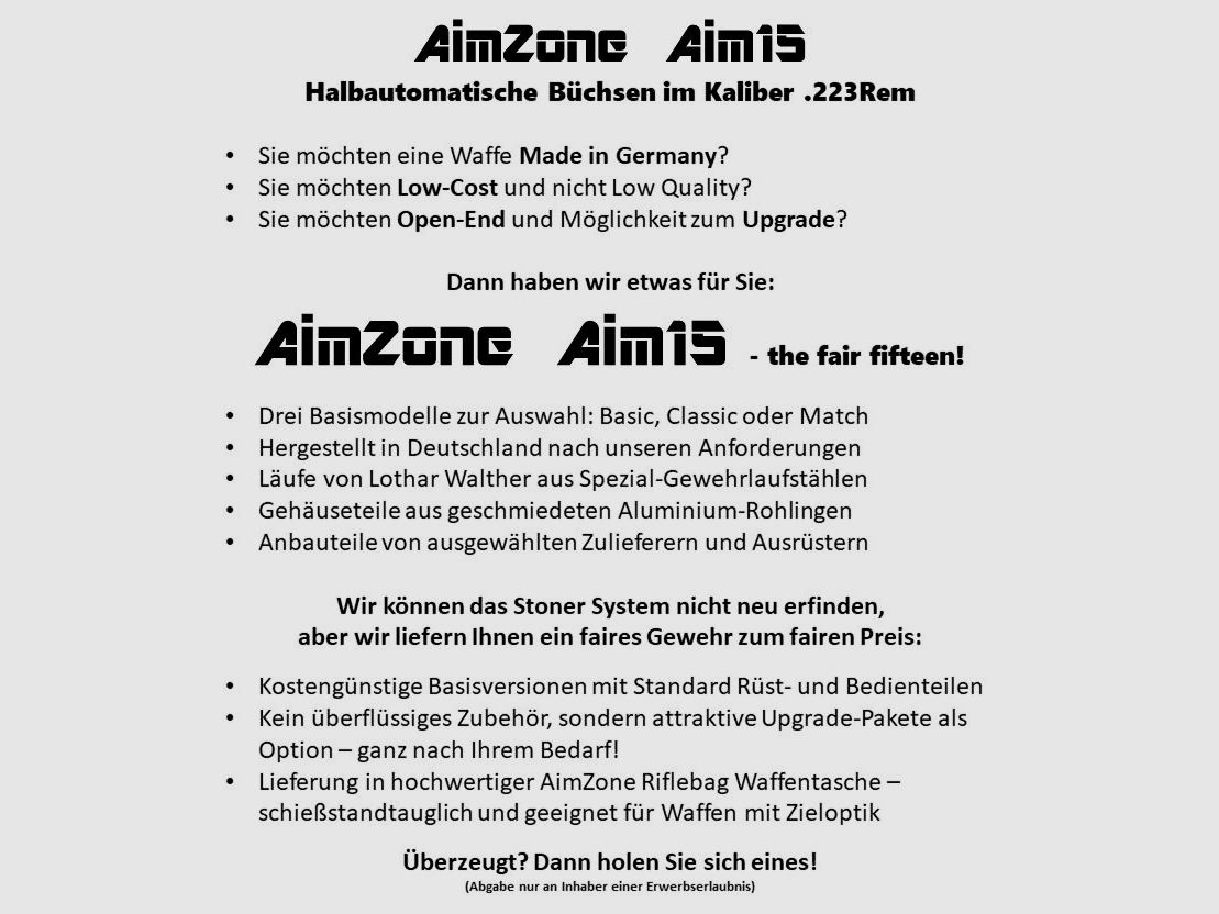 AimZone Ha.Büchse .223Rem AimZone Aim15 Match 20L System AR-15, 20" stainless Lauf/ M-LOK Handschutz