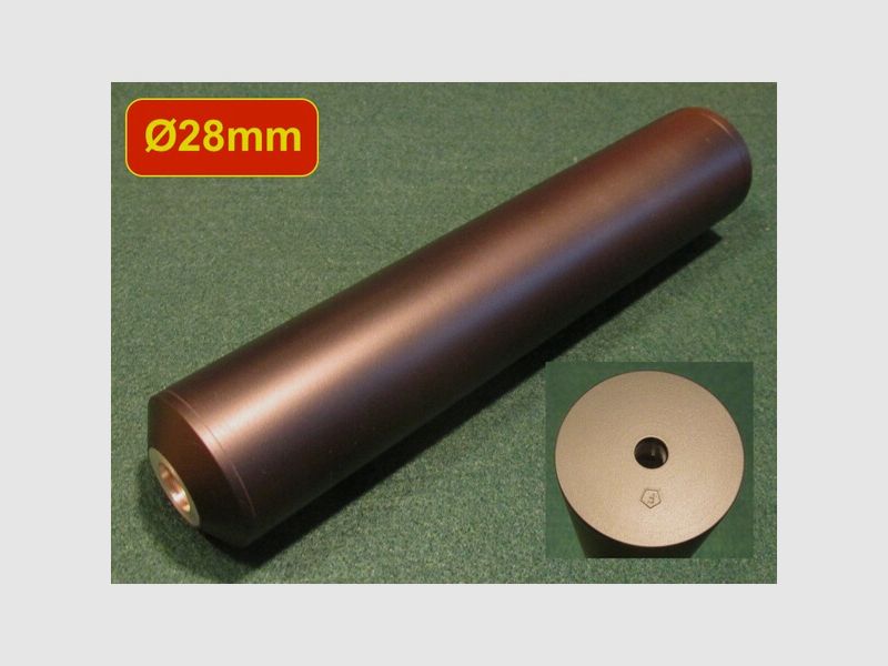 NEU: Schalldämpfer mit F-Zeichen, bis Kal. 5,5mm, Länge 170mm