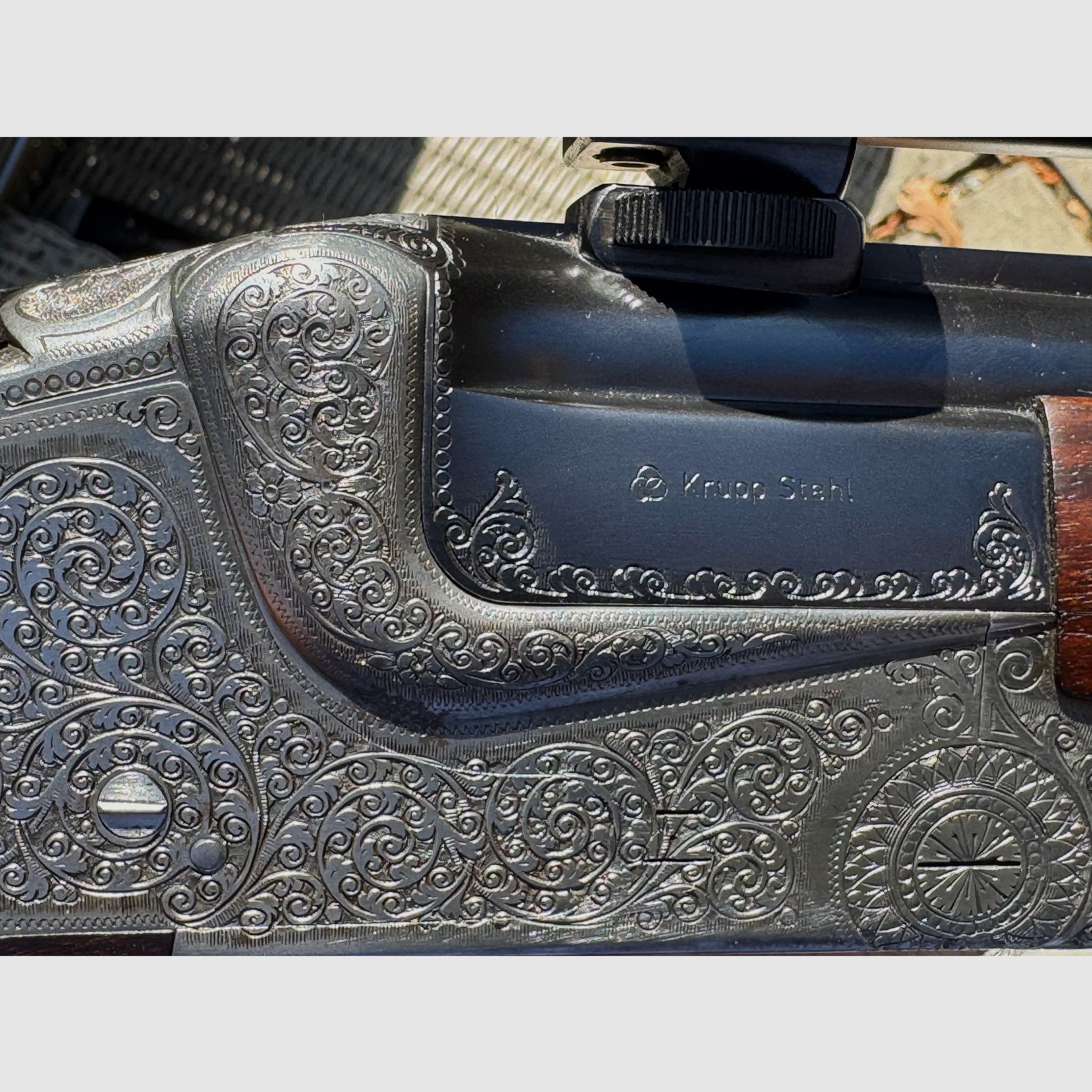 Merkel masterpiece side lock double shotgun, double rifle and double rifle 203E caliber 12/70 .30R Blaser & 9.3x74R