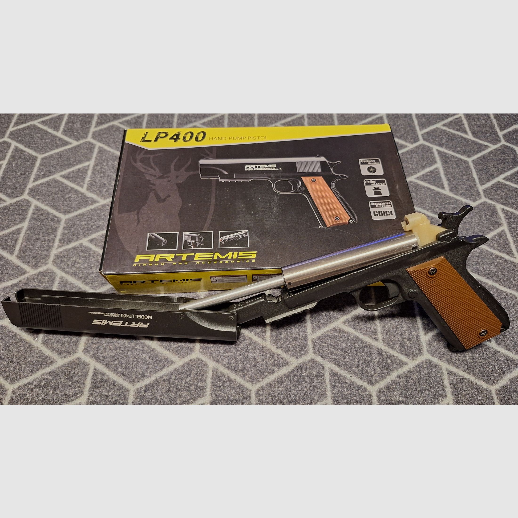 Artemis LP400 5,5mm Luftdruck-Pistole im 1911er Stil - Neuwertig