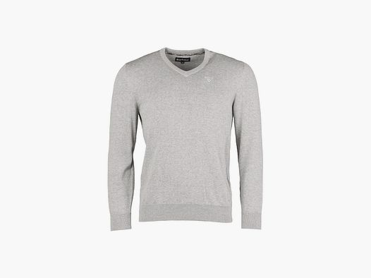 BARBOUR Pullover Organic V-Neck Grey Marl