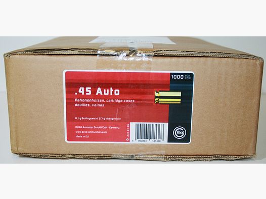 1000 Stück NEUE GECO Wiederladerhülsen .45 ACP / .45 Auto | Boxerzünder in 1.000er Box #2318136