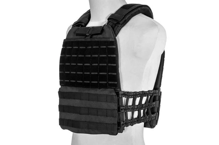 Tactisch plate carrier-vest Molle/laser-cut – zwart, afbeelding 1 van 12