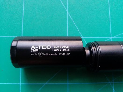 1 x Schalldämpfer 1/2" 20 UNF Gewinde 9 Kammern 4,5 mm A-Tec Norwegen