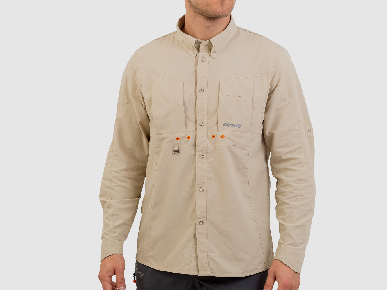 VISHemd GRAFF 807-KO-CL UPF50 - Beige, afbeelding 50 van 60