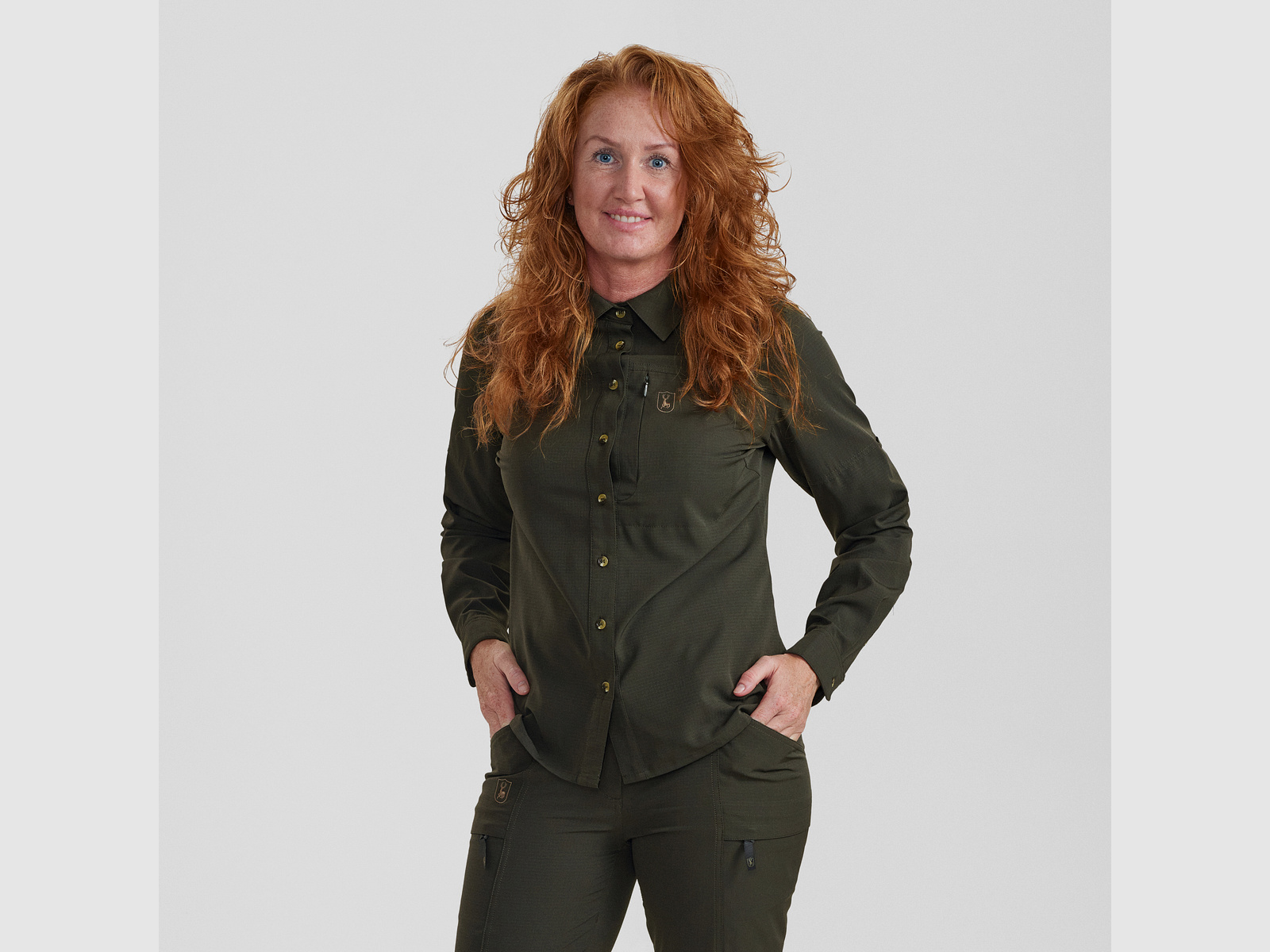 Lady Canopy Bluse - Forest Green – Kleidergröße Damen: 42