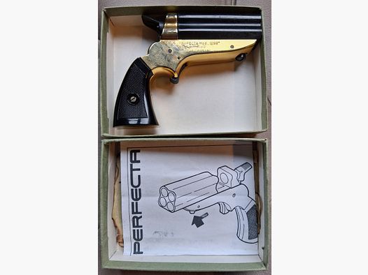 Pepperbox Perfecta G100 bundle revolver 6mm blank free from 18 tear gas gun